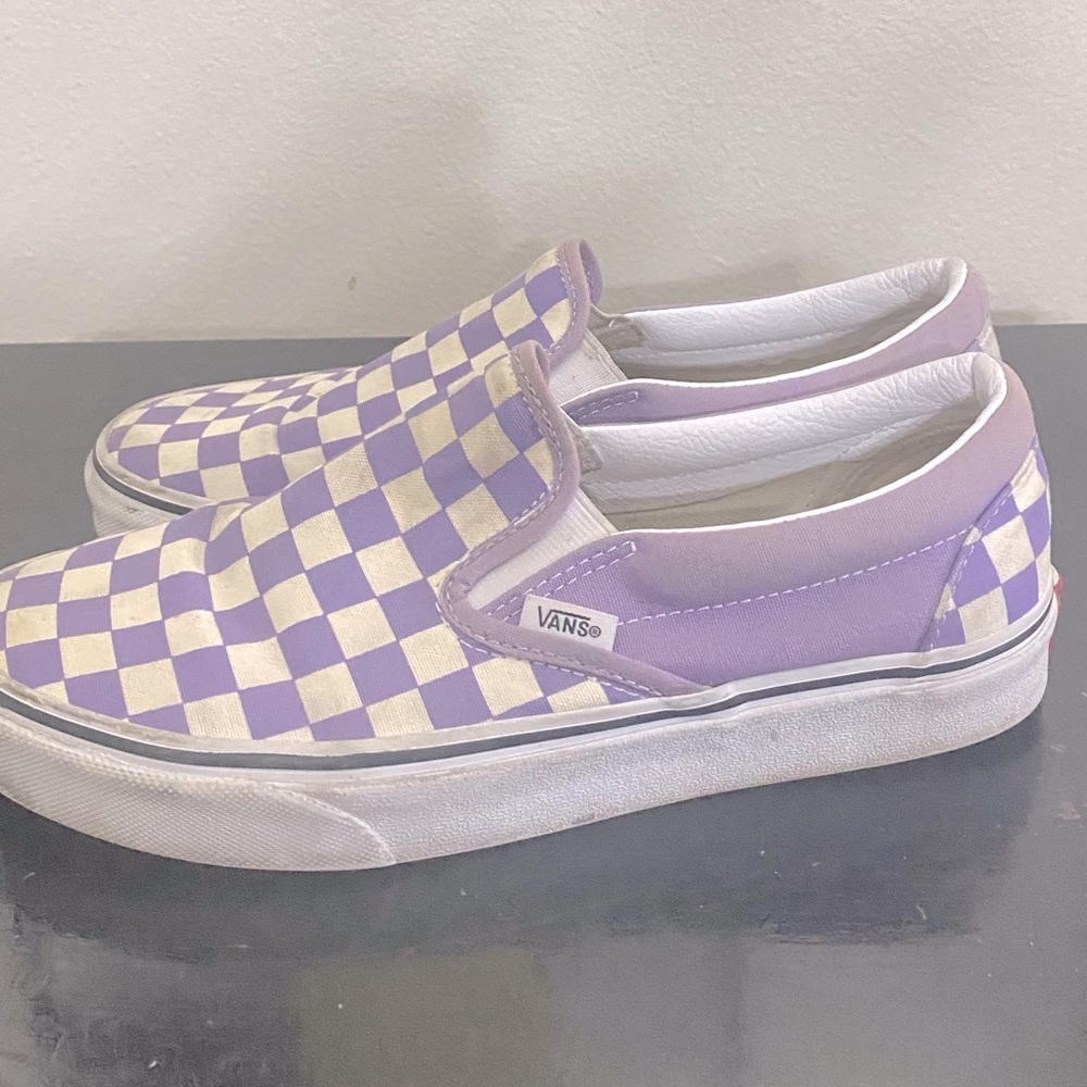 Purple and White Vans